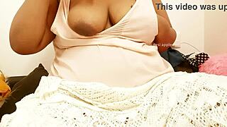 Desi Indian maid with big tits cleans and shows off