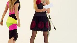 Lovely Babes Fight Before Shaved Pussy Sixty-Nine Pose