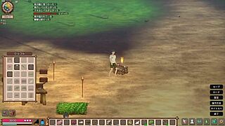 Mad island gameplay part 2, building cages to increase girls' affection, aiming for wall butt survival.
