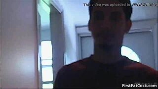 Andrew and Kiko in steamy gay blowjob with monster cock.