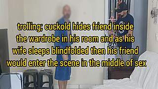 Trolando Esposa Com Olhos Vendados Corno Chamou Amigo Que Se Escondeu Dentro Do Guarda Roupa