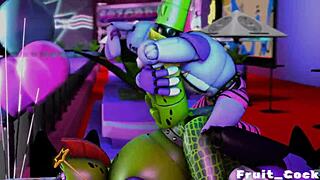 Feeling the intense passion in FNAF credit fruit cock with gay action