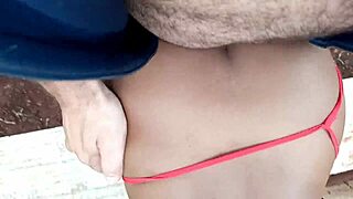 Young Teen Neighbor In Lingerie Provokes With Anal Pen Play Outdoors!