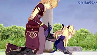 原神本子Amber和Fischl干Amy和Aether