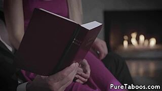 Tiny teen gets drilled in wild threeway with milf