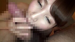 asian beauty with big tits gives paizuri handjob