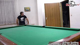 german curvy natural tits girl with short hair tries first mmf