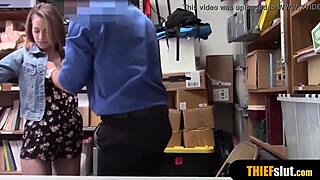 Cute Blonde German Teen Rough Fucked by Mall Cop