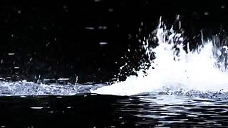 supernatural sexy bikini girl swims in pool