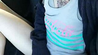 homemade wife masturbates in public traffic, cumming from exposure thrill