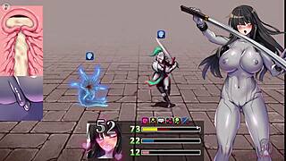 Beautiful asian girl climaxes from tail penetration in hgame