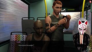 In the office, she wore cosplay with huge boobs on the bus.