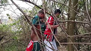 Chubby Guys Enjoy Gay Sex In The Woods