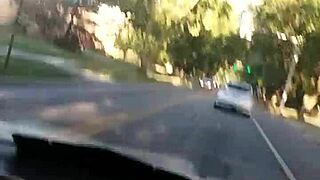 homemade wife masturbates in public traffic, cumming from exposure thrill