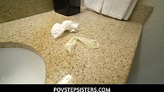 Povstepsisters - Abbie Maley lets stepbro slide big dick inside her twat.