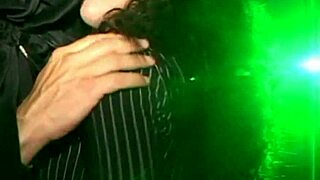 Young bisexual milfs eat cunt, suck cock, and squirt in public close-up masturbation scene.