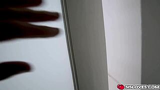 Stepbrother helps Nadya Nabokova strip and ride big cock