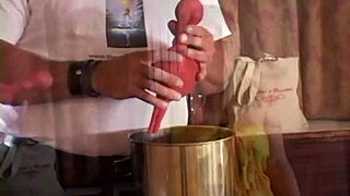 Young bisexual milfs eat cunt, suck cock, and squirt in public close-up masturbation scene.