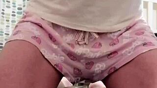 young girls in lingerie peeing in pajamas while masturbating and fingering shaved pussies