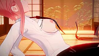 Miss Makima moans during penetration in 3d hentai