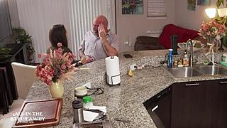 sex freak freya von doom visits her stepdad and his new wife for taboo encounter