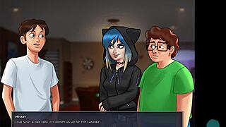 teen 18+ shows small breasts in summertime saga