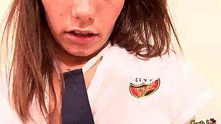 Italian casting with green-eyed beauty waiting naked on bed for you