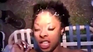 cumshot frenzy for young ebony chick 😏