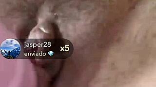 chubby girl masturbates with dildo on webcam