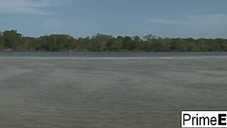 Barbie banks has a threesome with blowjob and cumshot