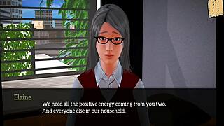 Bold blonde in erotic 3d family scene with ass play