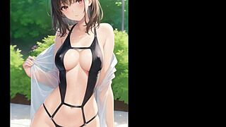 i drawd this ai ilustraton of big tits anime hentai