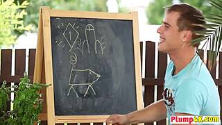 plump blonde milf deep throat blowjob with neighbor