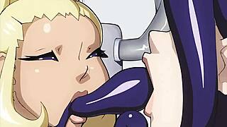 Blonde hentai girl gets creampied in wet pussy