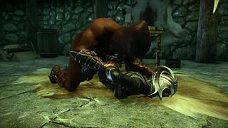 Skyrim android toy bound for intense anal action