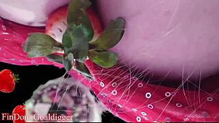 Food porn meets financial domination in a fetish glasses scene.