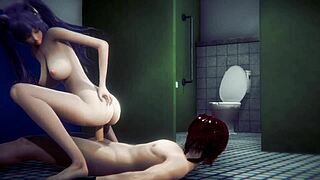 Genshin Impact hentai Keqing gets fucked twice with creampie