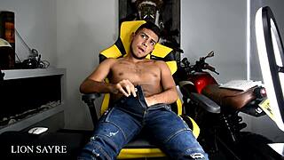 Ghost with big cock masturbates in my room, throwing lamp.