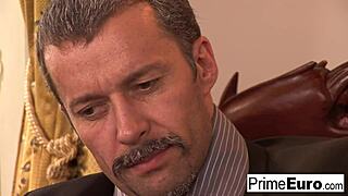 euro slut gets her ass and pussy fucked hard, cumming everywhere