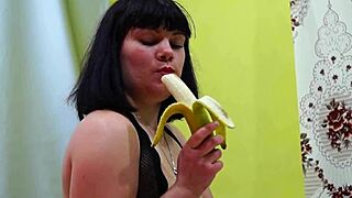 extreme insertions with banana and bottle in juicy ass solo play.