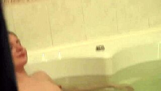 hot girlfriend surprises with bathroom facial cumshot 💦