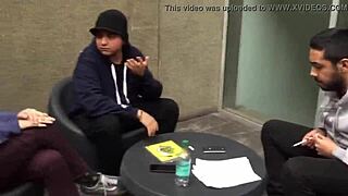 Blonde and redhead couple engage in gay anal sex.