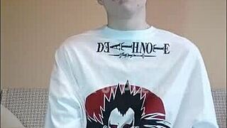 boy swallows cum from used condom