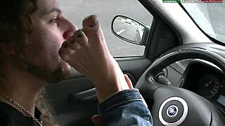 Is Giulia Sharing Her Feet Licking In The Car?