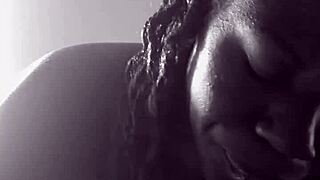 I give straight mouth action to ebony big black cock deepthroat POV