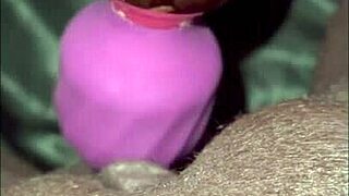 i'm milaj, testing this new wand vibrator on my chubby ebony pussy