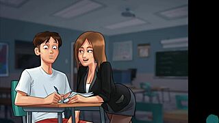 Summertime saga 44 cumshot in the library