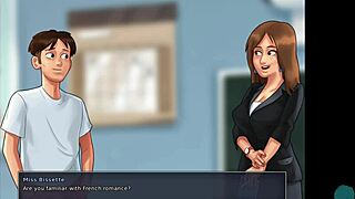 Summertime saga 44 cumshot in the library