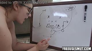 football trainer using hot students like toys