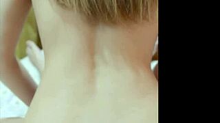 guy interacts with young russian blonde in specific ways